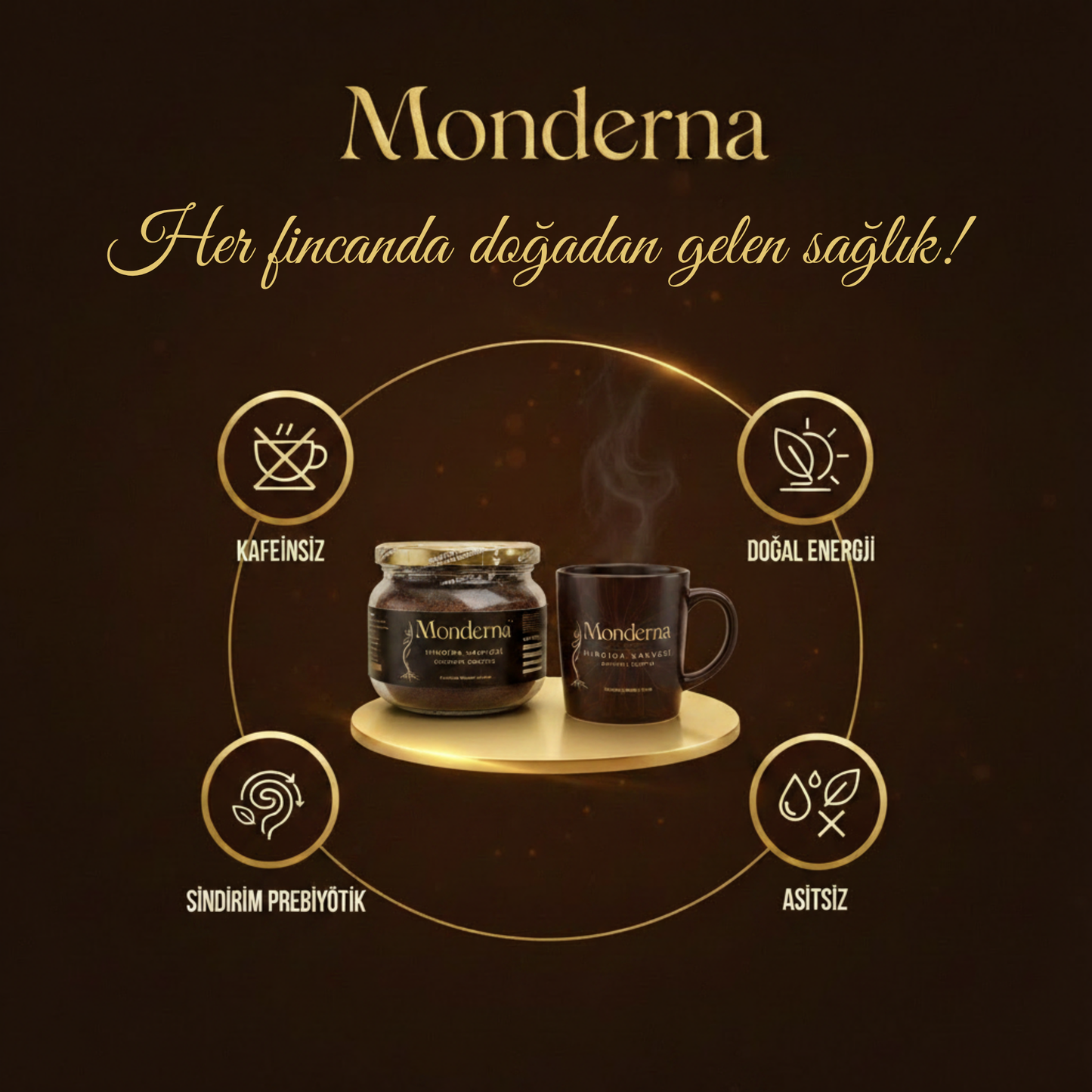 Monderna Hindiba Kahvesi - Kafeinsiz Bitkisel Kahve 150g | ~60 Fincan
